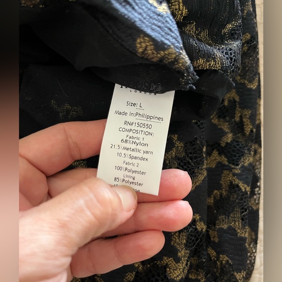 House of CB black and gold long sleeve dress tried on but I removed the pink tag - Picture 6 of 8